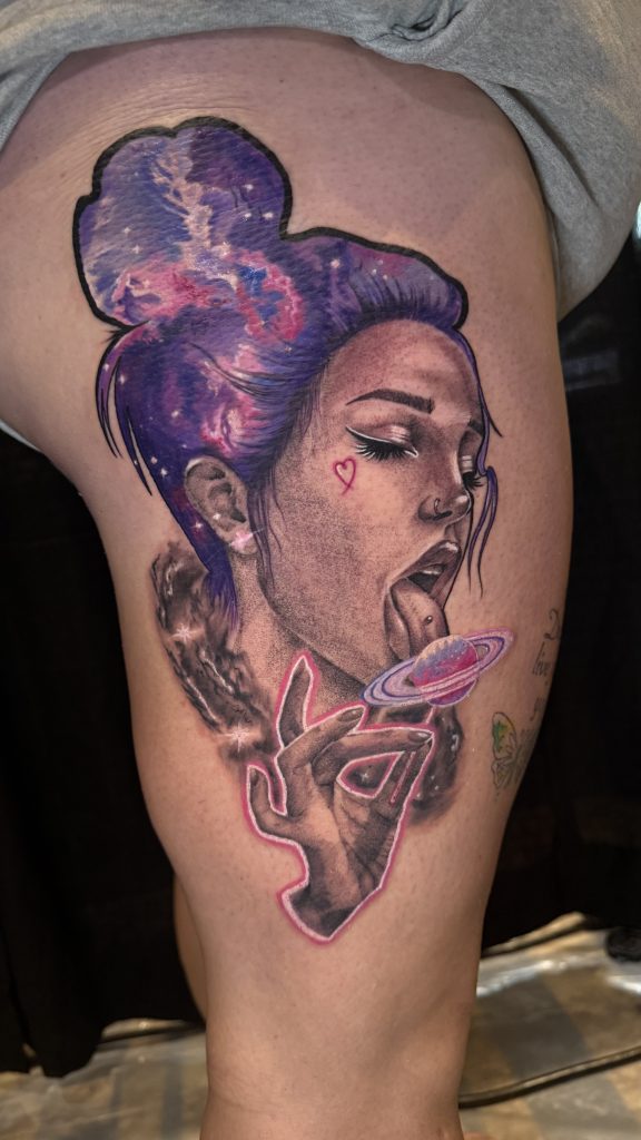 Celestial girl tattoo