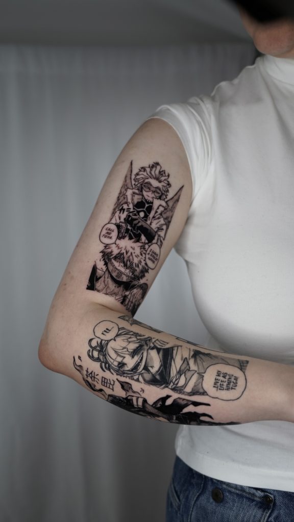 anime tattoo by tattoo artist Nitzan Dor