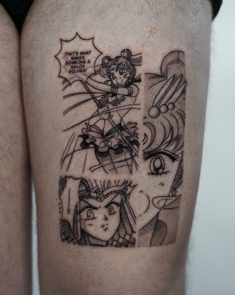 anime tattoo by tattoo artist Nitzan Dor