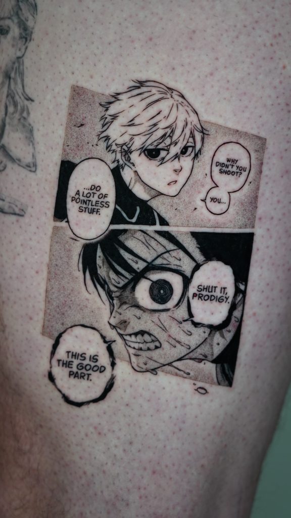 anime tattoo by tattoo artist Nitzan Dor