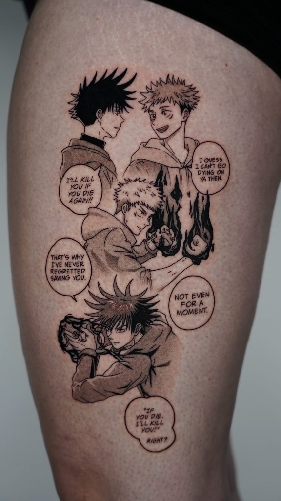 anime tattoo by tattoo artist Nitzan Dor