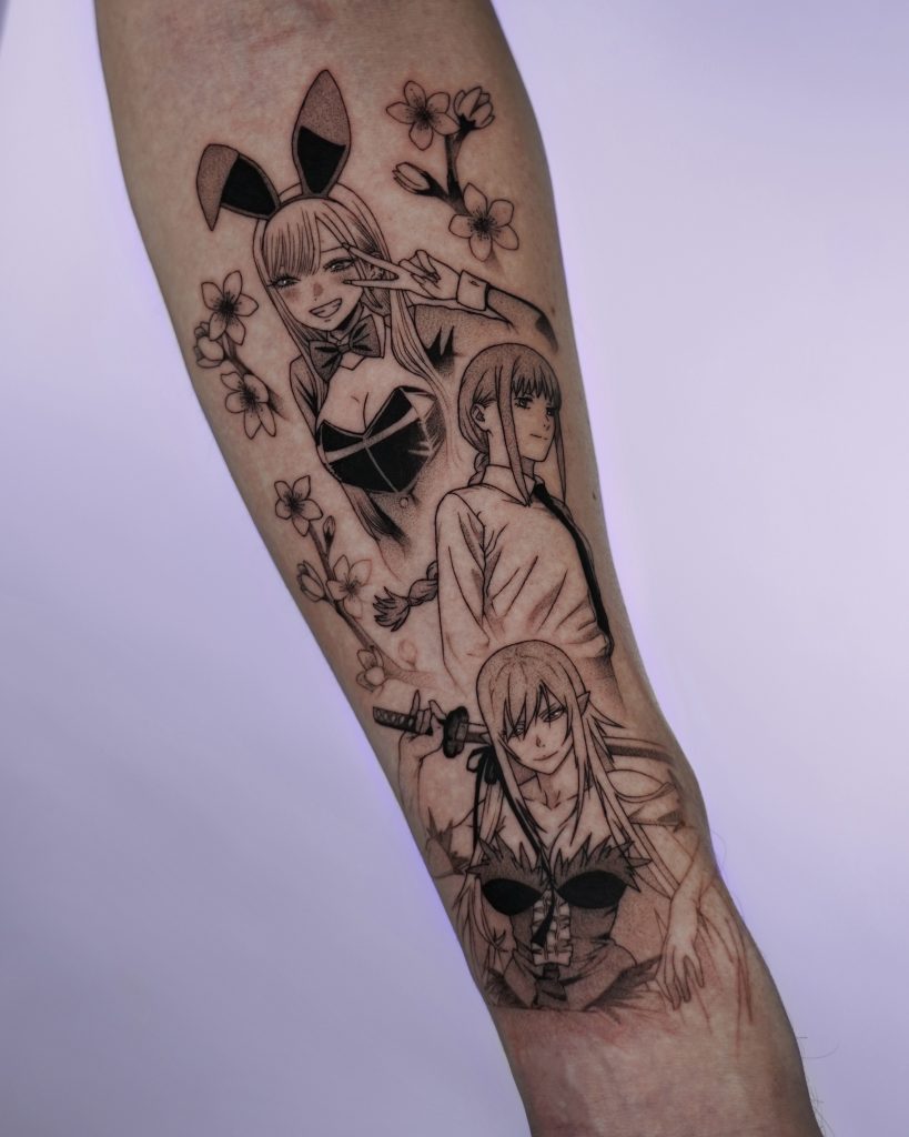 anime tattoo by tattoo artist Nitzan Dor