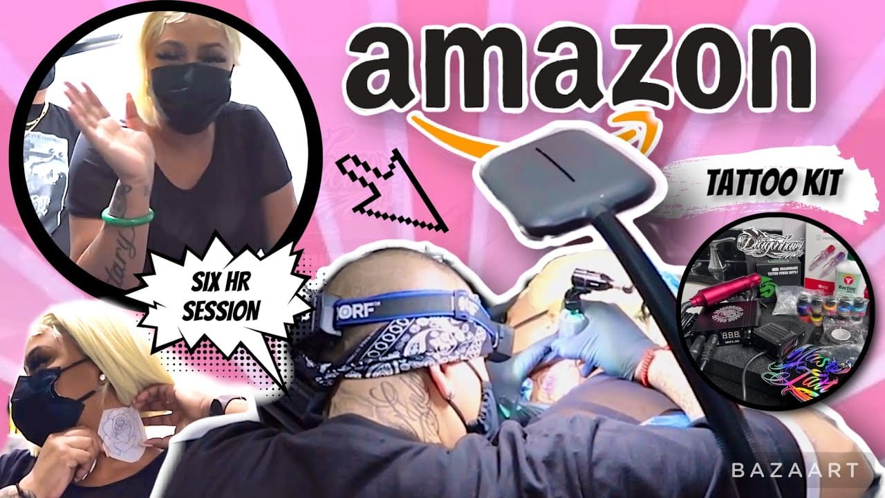AMAZON DRAGONHAWK TATTOO KIT REVIEW + HUGE NECK TATTOO