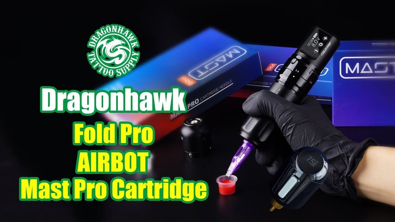 Fold Pro Tattoo Pen with MastLabs Airbot Battery Mast Pro Cartridges